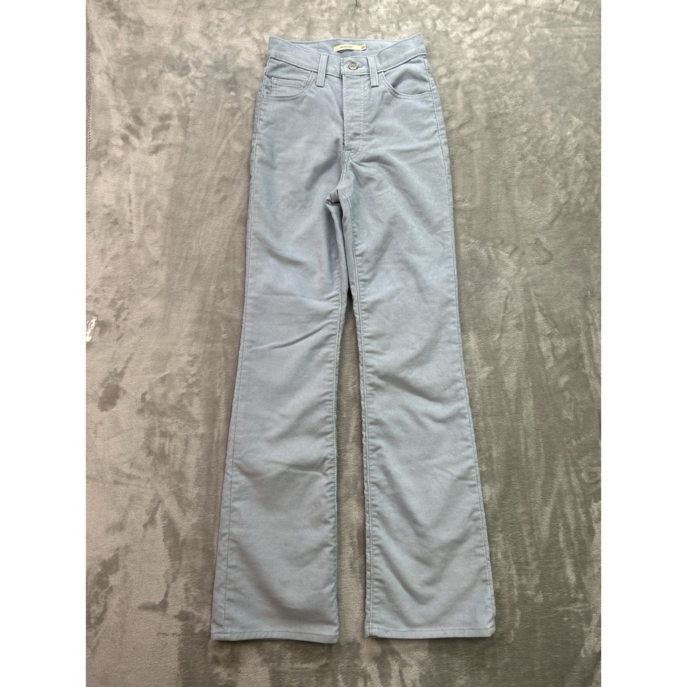 Levi's Pants Women 26x33 Baby Blue Ribcage Boot Corduroy Flare High Waisted Boho